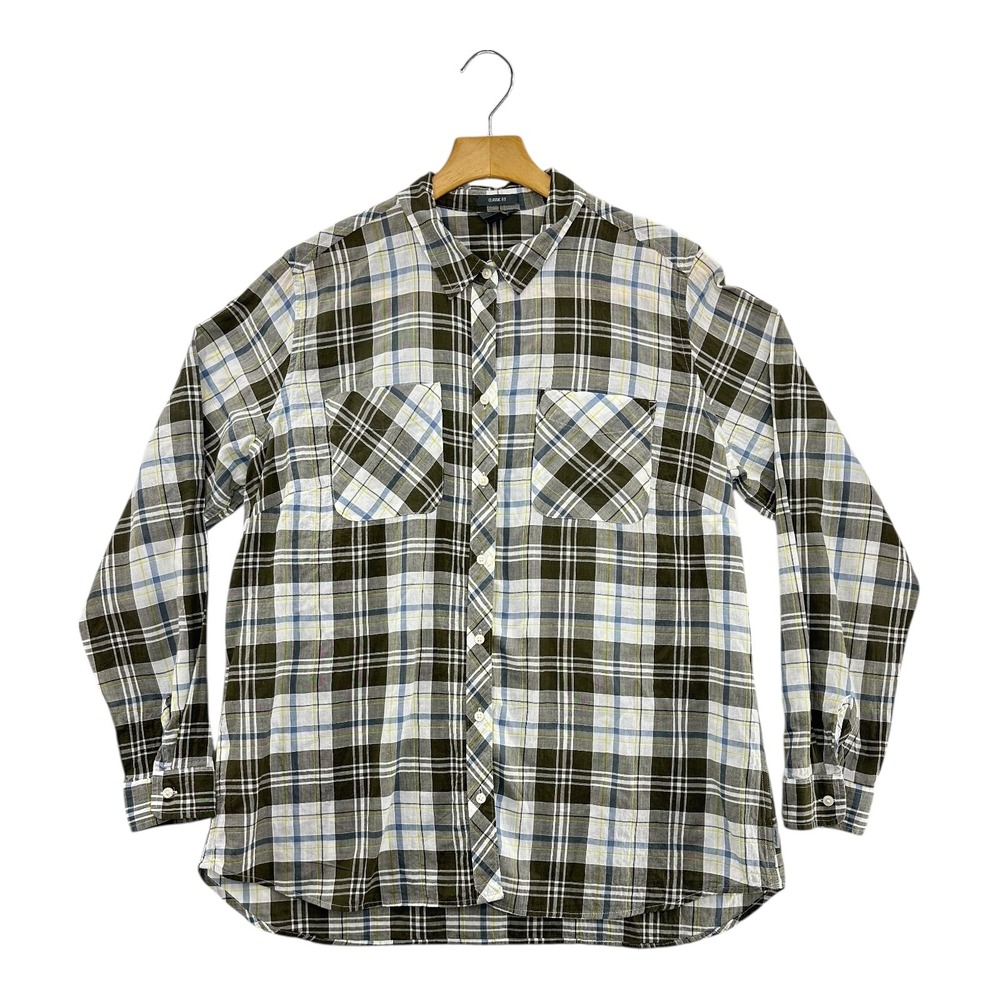 Eddie Bauer Women's Classic Fit Plaid Long Sleeve‎ Button Up Shirt XL